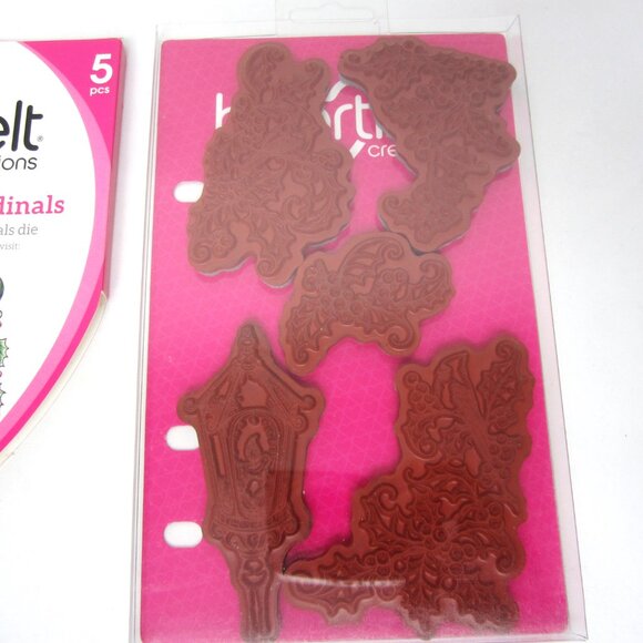 Heartfelt Creations Festive Holly & Cardinals Cling Stamps 5 Pcs Christmas - Picture 3 of 3